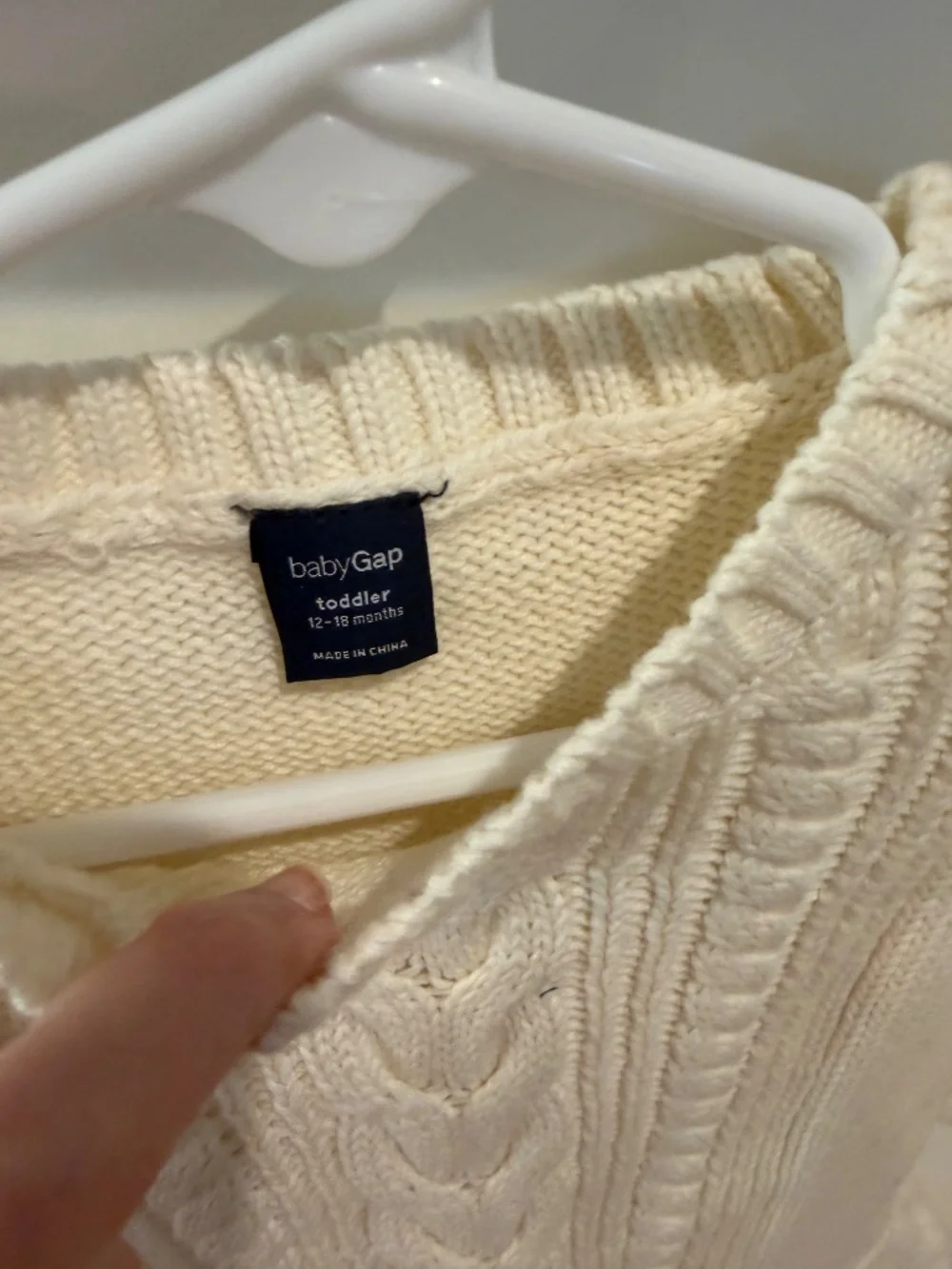 New w/o tags Baby Gap CableKnit Girls 12-18 mo, Pullover Sweater Dress Crew Neck